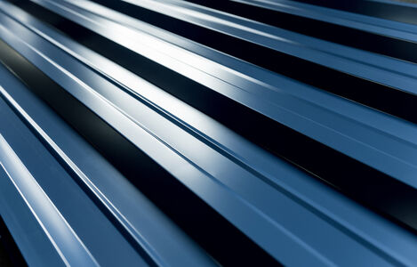 Blue,Metallic,Roof,Tiles,Background,With,Drops,Of,Water.